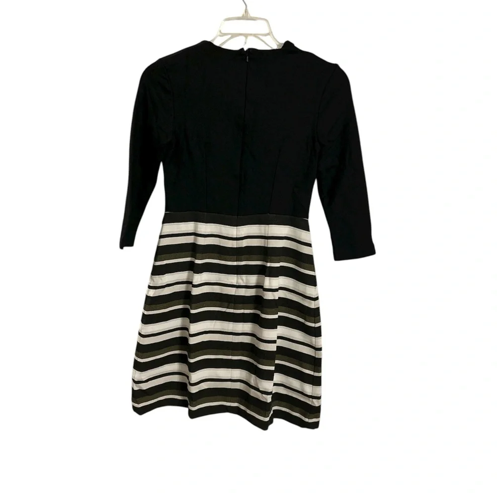Elegant Black Dress with colorful striped design by Hobbs London size 6